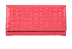 Trifold Wallet, Patent Leather, Coral, DB, B 101942, 3*